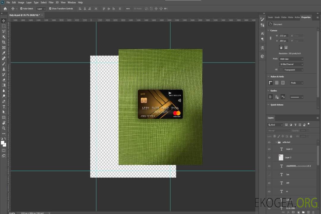 USA Bank of New York Mellon gold mastercard photolook recto template